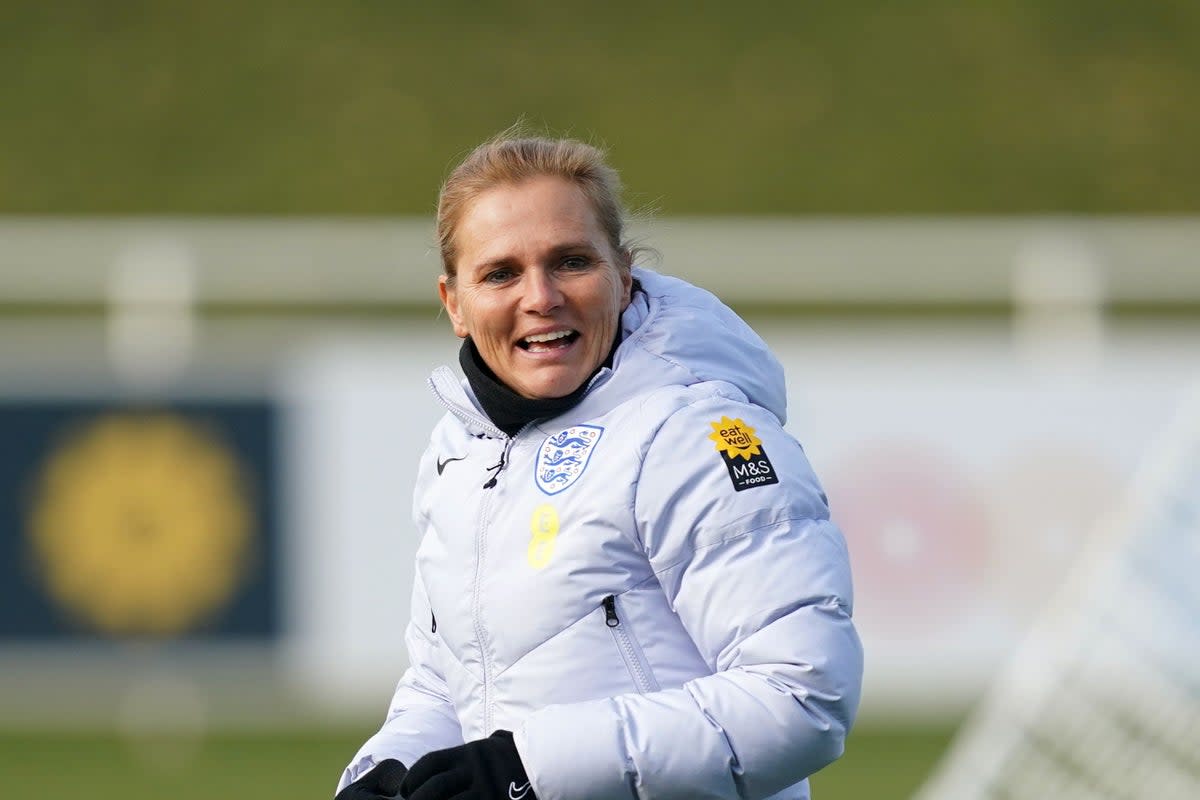Sarina Wiegman was not happy with the pitch at Milton Keynes (Mike Egerton/PA) (PA Wire)