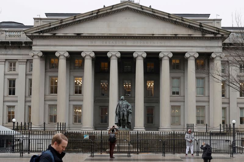 FILE PHOTO: A general view of the U.S. Treasury building in Washington