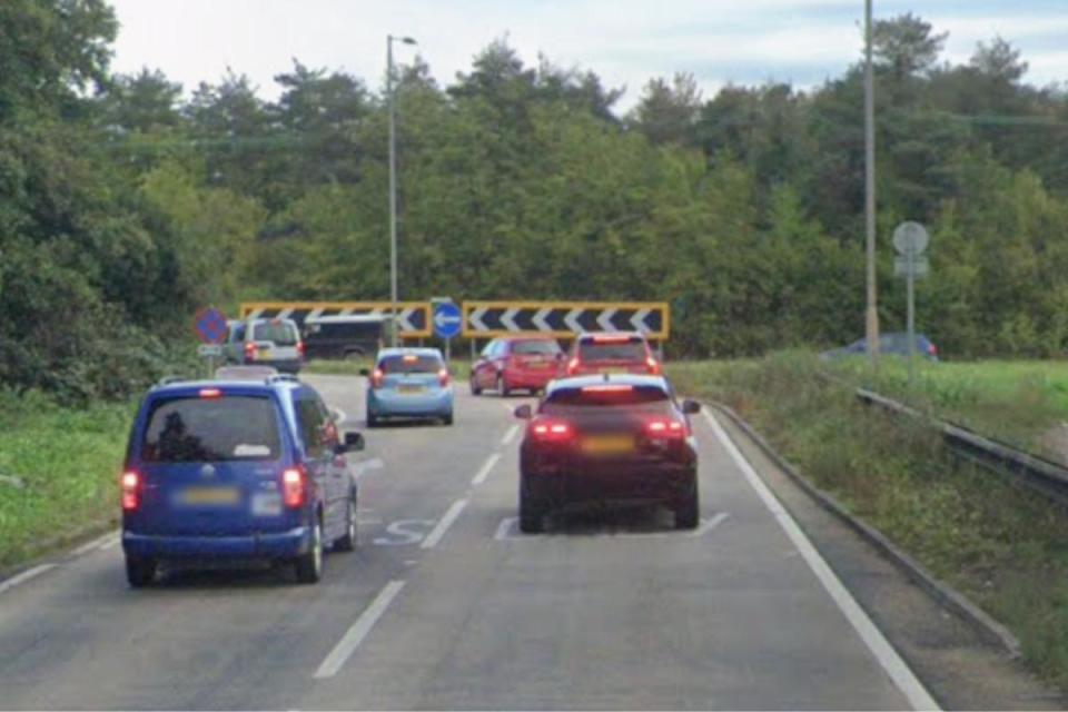 Traffic is building on the A47 in King's Lynn after a crash i(Image: Google)/i