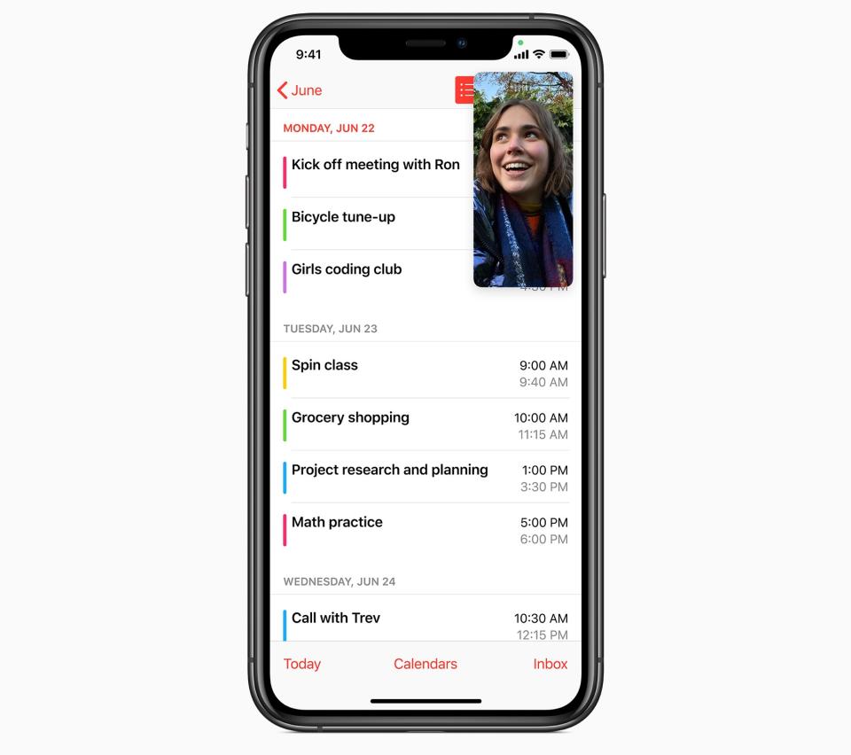 Apple is bringing picture-in-picture functionality to the iPhone for the first time in iOS 14. (Image: Apple)