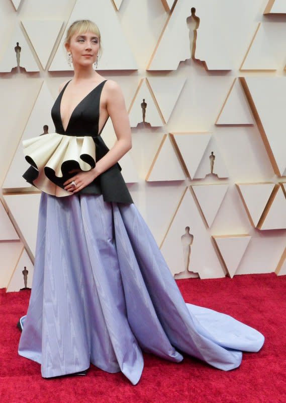 Saoirse Ronan arrives for the 92nd annual Academy Awards at the Dolby Theatre in the Hollywood section of Los Angeles on February 9, 2020. The actor turns 30 on April 12. File Photo by Jim Ruymen/UPI