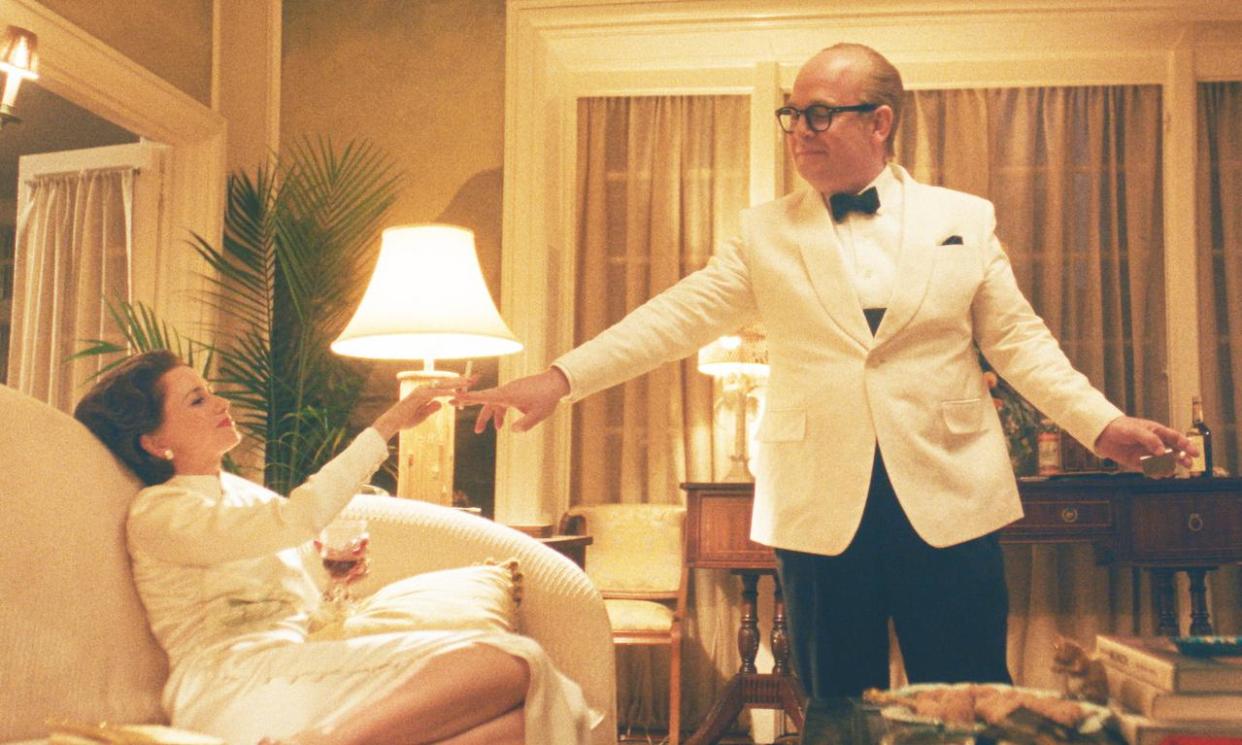 <span>‘Never better’: Naomi Watts as Babe Paley, with Tom Hollander, ‘like a shade-throwing Winnie-the-Pooh’ as Truman Capote.</span><span>Photograph: FX</span>