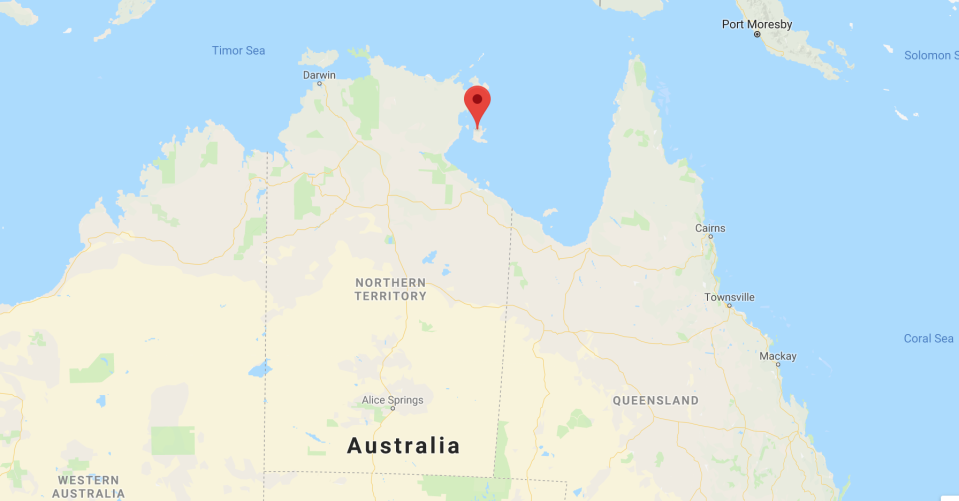 The man was bitten off the coast of Australia’s Northern Territory (Google Maps)