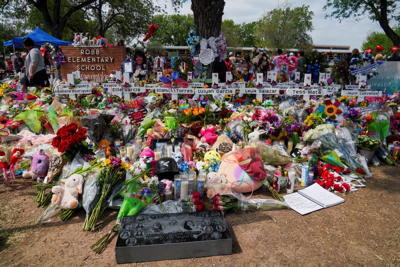 FILE PHOTO: Memorial for the victims of a mass shooting in Uvalde, Texas