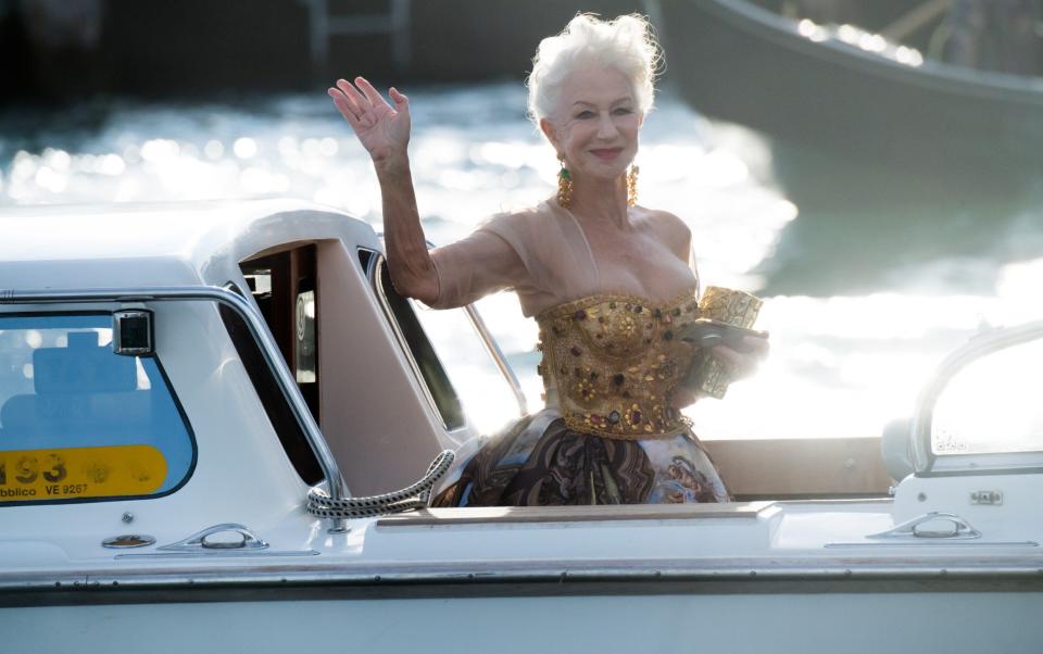 Helen Mirren during the Dolce & Gabbana Alta Moda show in Venice - Getty