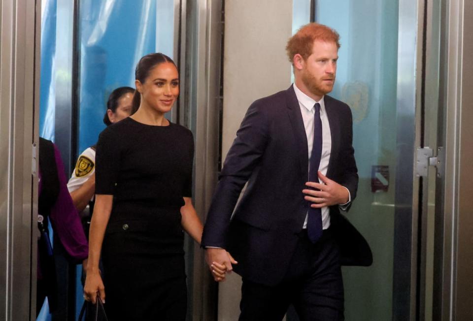 <div class="inline-image__caption"><p>Britain's Prince Harry and his wife Meghan, Duchess of Sussex, arrive to celebrate Nelson Mandela International Day at the United Nations Headquarters in New York, U.S. July 18, 2022.</p></div> <div class="inline-image__credit">REUTERS/Brendan McDermid/File Photo</div>