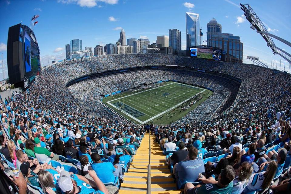 Bank of America Stadium is shown during the Carolina Panthers game against Philadelphia Eagles on Sunday, Oct. 10, 2021.