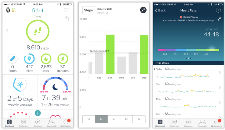 The Fitbit app is full of clearly presented data—about you.