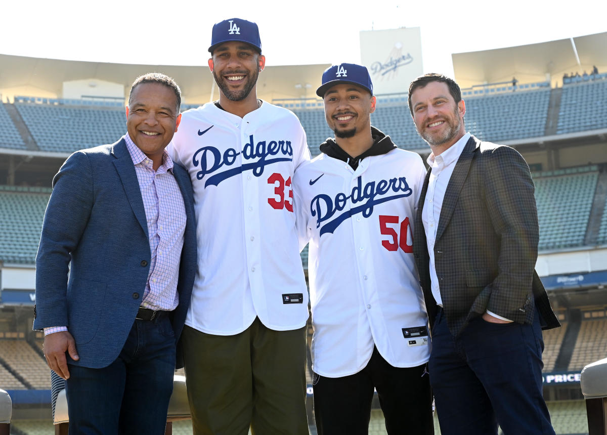 Mookie Betts, David Price smile, say hello at Dodger Stadium - Los