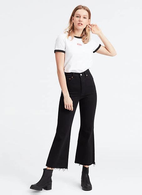 Ribcage crop flare jeans