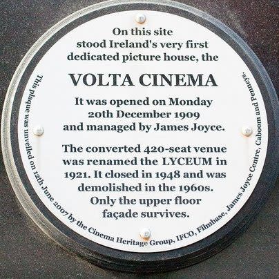 A plaque commemorating the opening of the Volta Cinema - Cinema Heritage Group