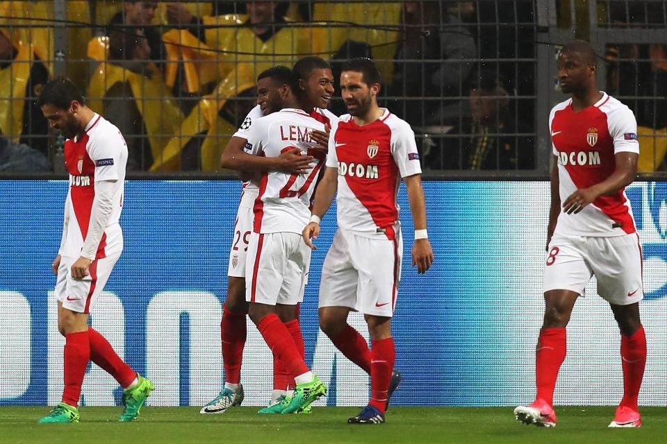 Celebrations | Kylian Mbappe opened the scoring for Monaco in Dortmund: Maja Hitij/Bongarts/Getty Images