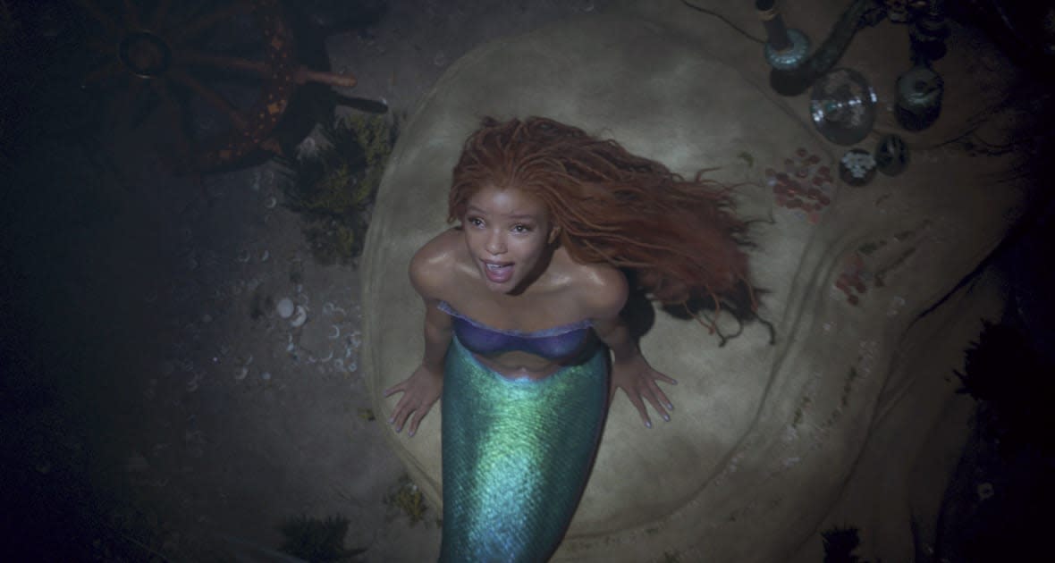 This image released by Disney shows Halle Bailey as Ariel in “The Little Mermaid.” (Disney via AP)