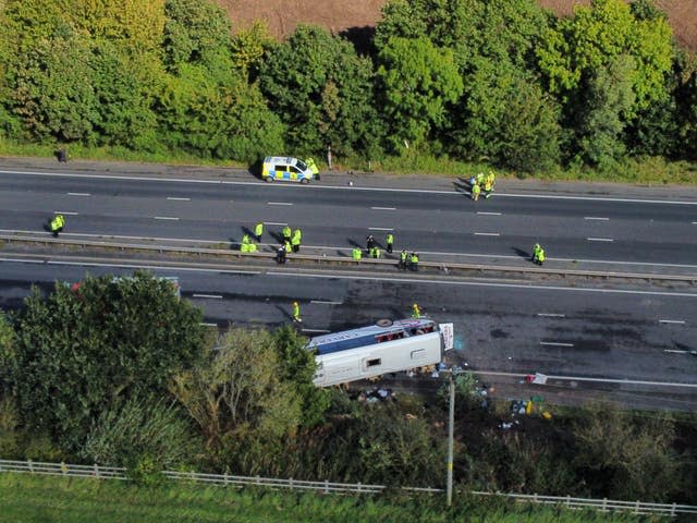 Children were taken to hospital after the coach carrying students from two schools crashed