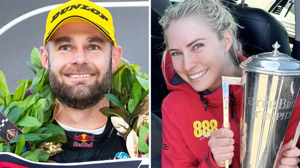 Shane van Gisbergen and Triple Eight Racing co-owner Jessica Dane have been dating for several months. Pictures: Getty Images/Instagram