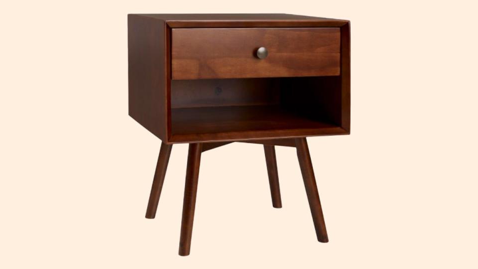 Get this dark wood nightstand for less than $120 at The Home Depot today.