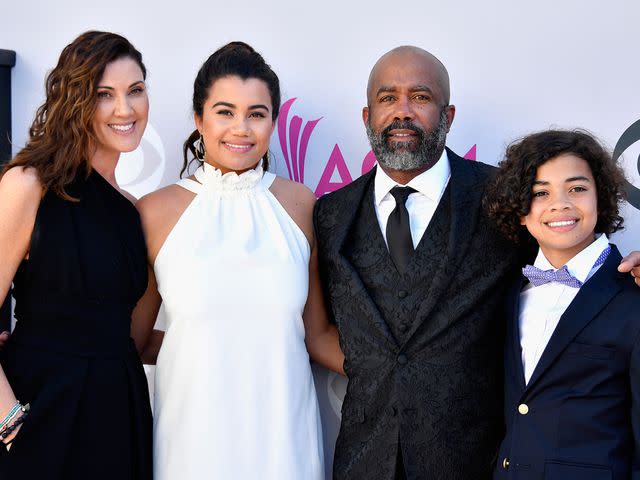 <p>Frazer Harrison/Getty</p> Beth Leonard, Daniella Rose Rucker, recording artist Darius Rucker, and Jack Rucker attend the 52nd Academy Of Country Music Awards on April 2, 2017 in Las Vegas, Nevada.