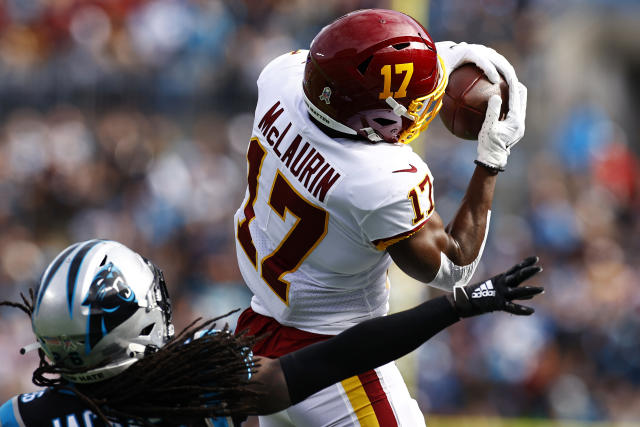 Washington Commanders wide receiver Terry McLaurin (17) runs during an NFL  football game against the Dallas Cowboys, Sunday, January 8, 2023 in  Landover. (AP Photo/Daniel Kucin Jr Stock Photo - Alamy