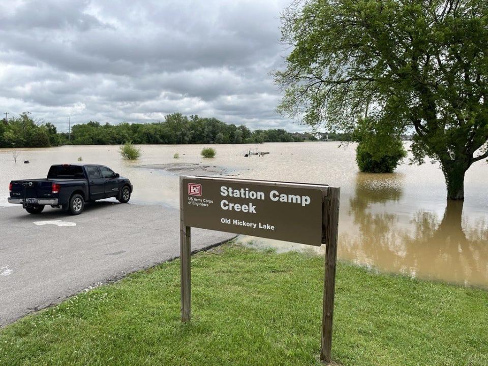 Sumner County experienced high levels of flooding following the storms on May 9, 2024. Water levels at the Station Camp Creek boat ramp in Gallatin reached the parking area.