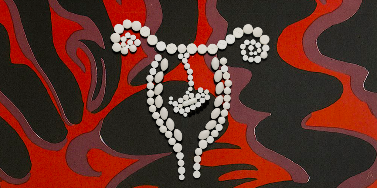 an uterus made out of pills