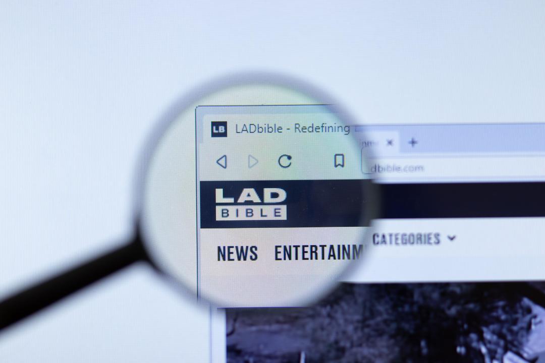 Moscow, Russia - 1 June 2020: LadBible website with logo , Illustrative Editorial