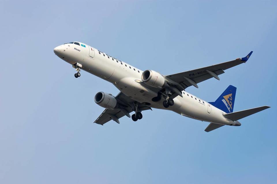 The Air Astana aircraft luckily had no paying passengers on board (Getty Images)