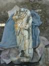 Statue A is dressed in a civilian costume of a cloak and tunic. (Photo courtesy of R.R.R. Smith)