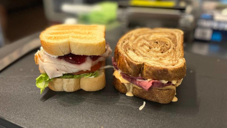 The cranberry turkey sandwich (left) and the Reuben are both offered at Sweet Deli Cafe & Catering, 531 13th St. W., Bradenton for $13.99.