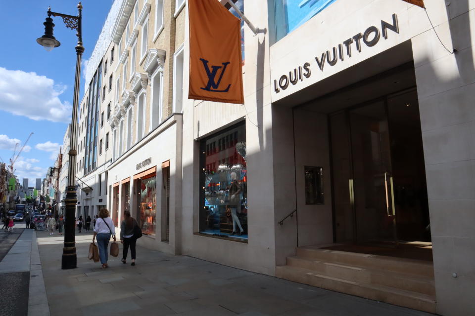 A photograph of the Louis Vuitton store on Bond Street in London, which Taylor Swift sings about in her song "London Boy."<span class="copyright">Anna Gordon–TIME</span>