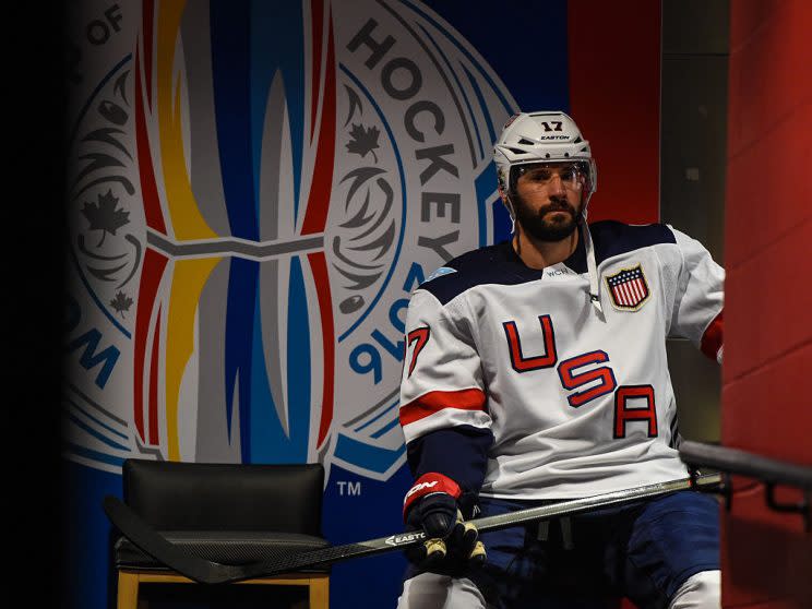 TORONTO, ON - SEPTEMBER 22: Ryan Kesler #17 of Team USA waits in the player tunnel during the World Cup of Hockey 2016 against Team Czech Republic at Air Canada Centre on September 22, 2016 in Toronto, Ontario, Canada. (Photo by Minas Panagiotakis/World Cup of Hockey via Getty Images)