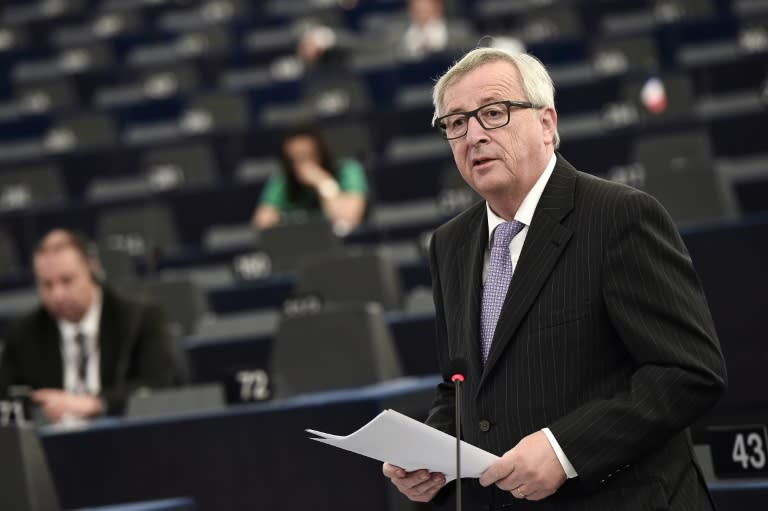 European Commission President Jean-Claude Juncker speaks at the European Parliament in Strasbourg, eastern France, on July 5, 2016