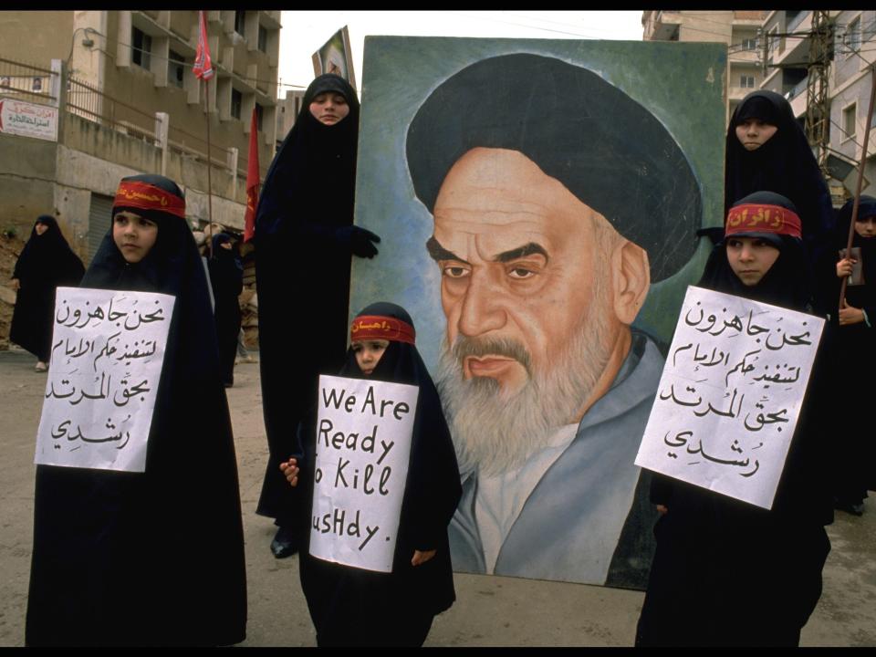 Demonstrations against Salman Rushdie in Beirut.