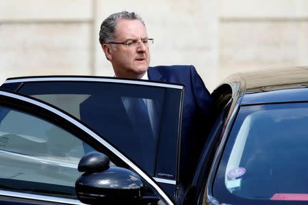 French Territorial Cohesion Minister Richard Ferrand leaves the Elysee Palace after a weekly cabinet meeting in Paris, France, May 31, 2017. REUTERS/Charles Platiau