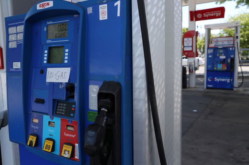 A lack of gasoline at a gas station in Washington, D.C.