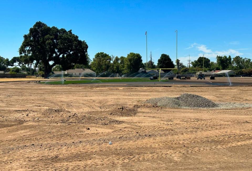 New construction at Mark Twain Junior High School underway on Monday, July 31st.