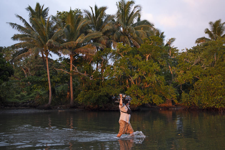 Video crews during the 2019 Eco-Challenge adventure race in Fiji on Wednesday, September 11, 2019. (Krystle Wright/Amazon)