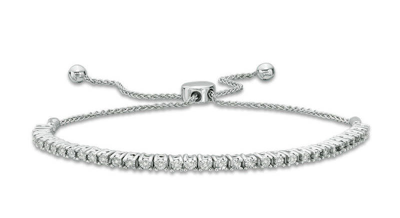 Diamond Bolo Bracelet in Sterling Silver. Image via People's Jewellers.