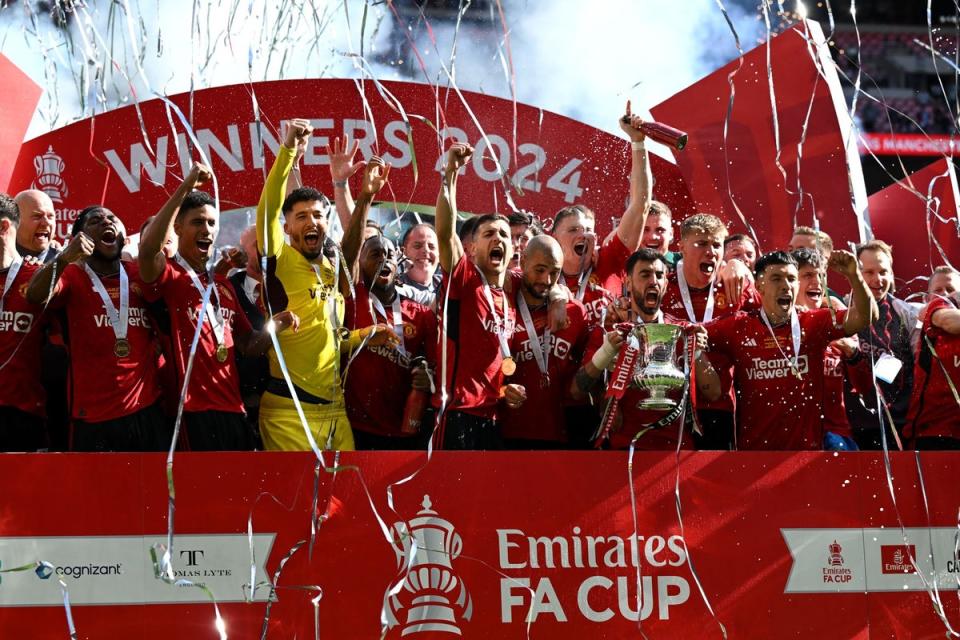 FA Cup winners: Manchester United secured qualification for next season’s Europa League at Wembley (Getty Images)