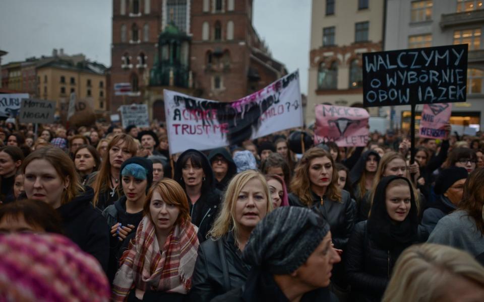 Thousands of Polish women chanted “We want doctors, not missionaries!” in a bid to halt restrictive new changes to abortion laws in the country - NurPhoto