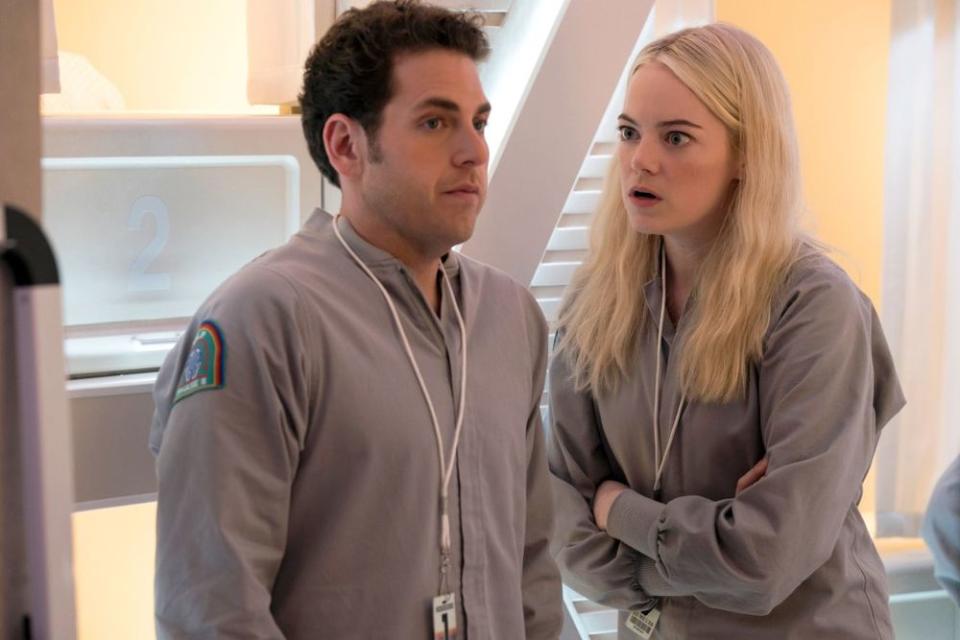 Jonah Hill and Emma Stone in <em>Maniac</em>