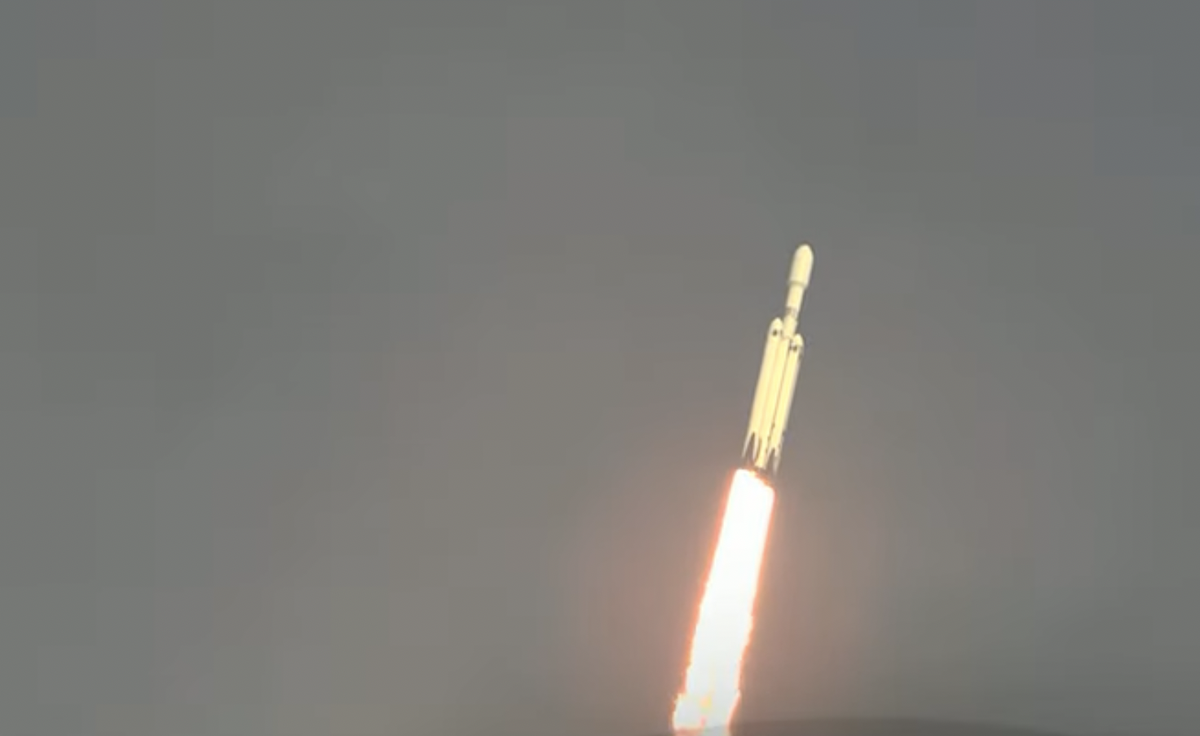 A SpaceX Falcon Heavy lifts off from Nasa’s Kennedy Space Center on 1 November 2022, carrying a classified payload for the US Space Force (SpaceX)