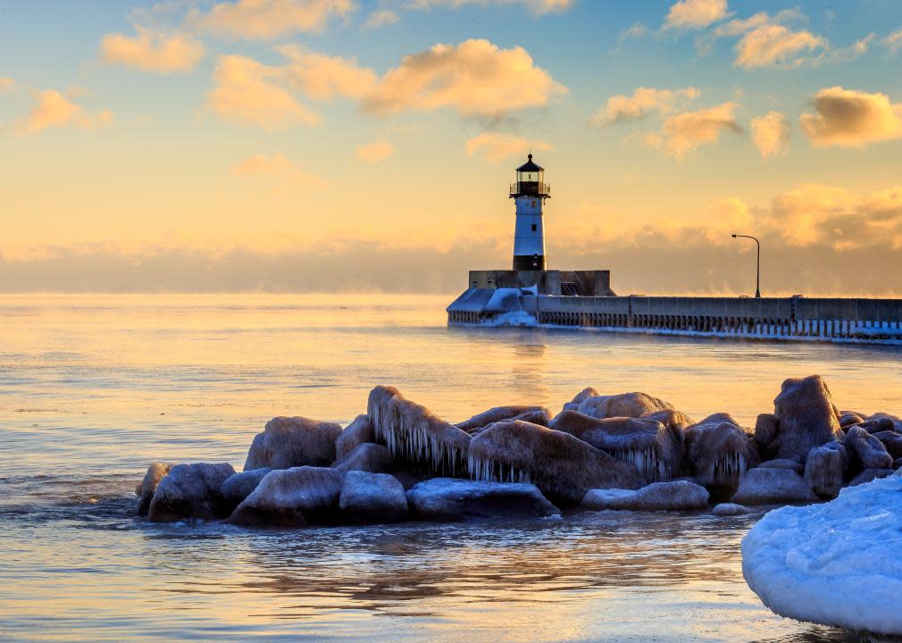 Sunset around the Duluth Lighthouse.