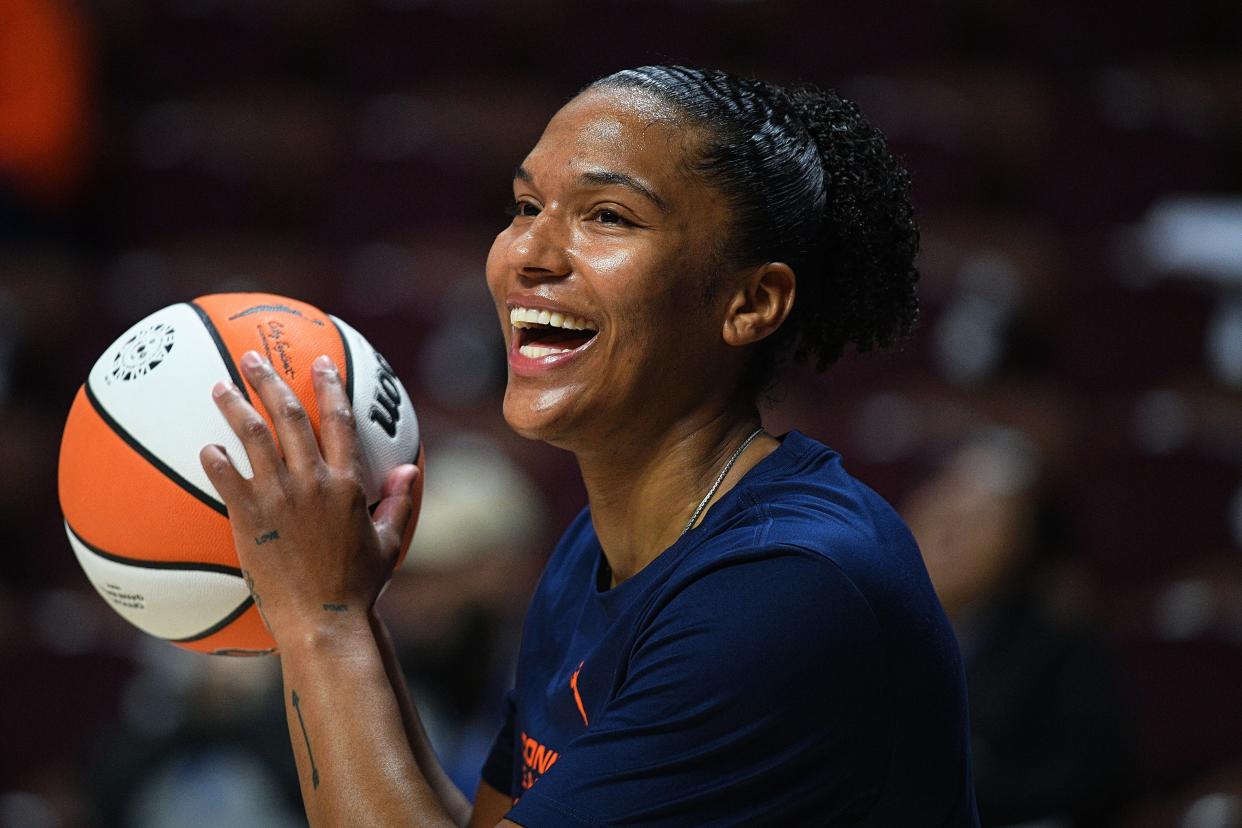 Connecticut Sun forward Alyssa Thomas was snubbed from the All-Star Game starters and is close to averaging a triple-double this season. (Erica Denhoff/Icon Sportswire via Getty Images)