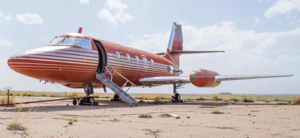 Elvis’s private jet is one of 315 rare celebrity memorabilia being auctioned by GWS Auctions - Credit: Liveauctioneers.com