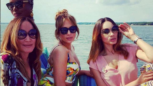 Jennifer Lopez's birthday was smooth sailing. The "Booty" singer continued to celebrate turning 46 (yes, 46!!) over the weekend by way of a boat ride with her "squad" on Sunday, and she happily shared a few sweet snaps of the amazing time in the Hamptons. In one shot, Lopez can be seen striking a pose with her gal-pals. <strong> WATCH: See J.Lo's Sheer Birthday Look </strong> And another pic shows that British singer Natasha Bedingfield also came along for the ride. But it wasn't just a girls trip, as rapper Fat Joe joined the ladies for some fun in the sun too. J. Lo's actual birthday was on Friday, and on Saturday, she went out to 1OAK in Southhampton, New York with her on and off-again boyfriend, Casper Smart. <strong>PICS: Jennifer Lopez & Casper Smart Hold Hands on Set of Her New Show</strong> She definitely brought sexy back in a skintight number with a low neckline, cut-outs and sheer panels that made us all question not only the little black dress but how it’s possible that she's really 46. <strong> PICS: 17 Times J.Lo Defied Her Age </strong> Check out the video below to see how she looked smokin' hot in the Hamptons!