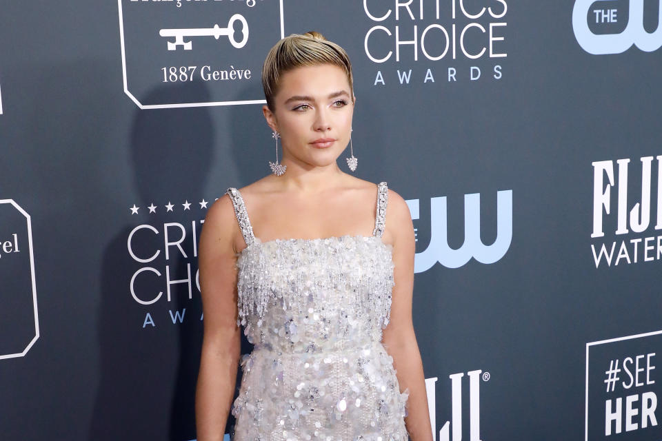 Florence Pugh attends the 25th Annual Critics' Choice Awards at Barker Hangar on January 12, 2020. (Photo by Taylor Hill/Getty Images)