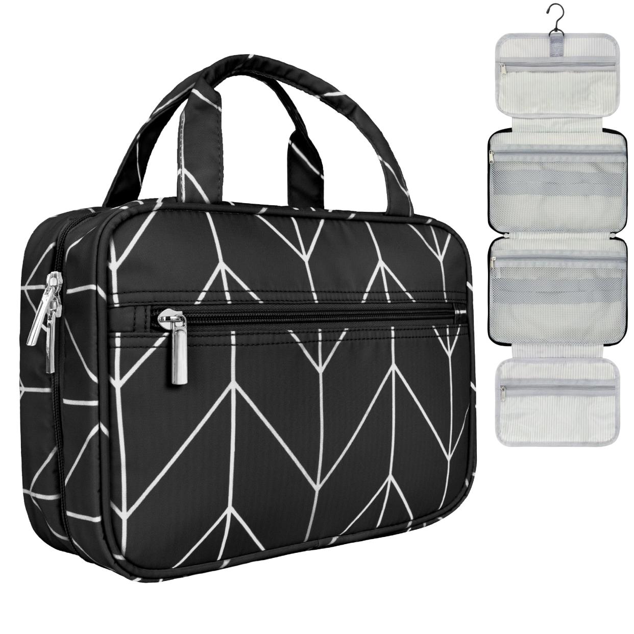 <p><a href="https://go.redirectingat.com?id=74968X1596630&url=https%3A%2F%2Fwww.walmart.com%2Fip%2FPAVILIA-Hanging-Toiletry-Bag-Women-Men-Travel-Toiletries-Bag-Foldable-Roll-Cosmetics-Organizer-Makeup-Accessories-Water-Resistant-Mesh-Pocket-Black-C%2F750563857%3Ffrom%3D%252Fbrowse%252F%255B...seo%255D&sref=https%3A%2F%2Fwww.thepioneerwoman.com%2Fhome-lifestyle%2Fg43904720%2Fbest-walmart-luggage-deals%2F" rel="nofollow noopener" target="_blank" data-ylk="slk:Shop Now;elm:context_link;itc:0;sec:content-canvas" class="link rapid-noclick-resp">Shop Now</a></p><p>Pavilia Hanging Toiletry Bag</p><p>$19.99</p><span class="copyright">Walmart</span>