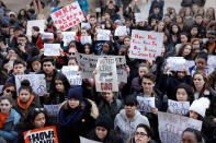 <p>Students participate in a march in support of the National School Walkout in the Queens borough of New York City, New York, U.S., March 14, 2018. (Photo: Shannon Stapleton/Reuters) </p>