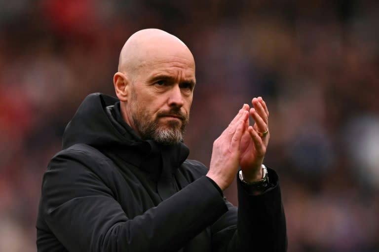 Erik ten Hag is struggling to turn <a class="link " href="https://sports.yahoo.com/soccer/teams/man-utd/" data-i13n="sec:content-canvas;subsec:anchor_text;elm:context_link" data-ylk="slk:Manchester United;sec:content-canvas;subsec:anchor_text;elm:context_link;itc:0">Manchester United</a>'s form around (Oli SCARFF)