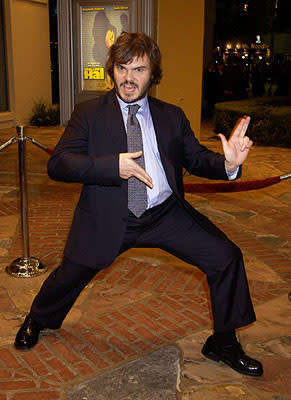 With karate Jack Black will kick your ass at the Westwood premiere of Shallow Hal